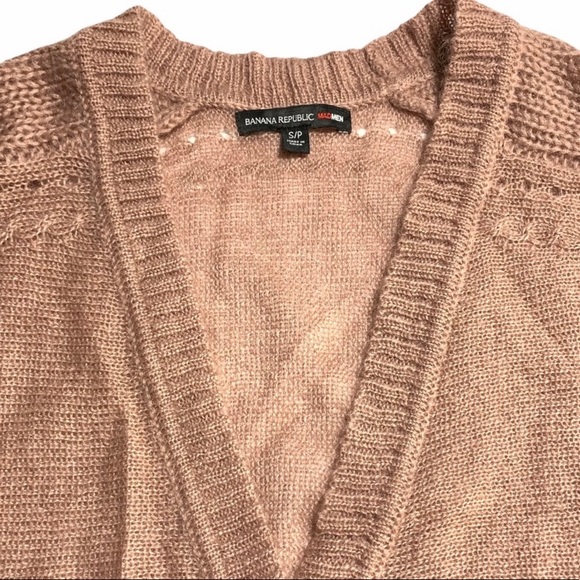 New Banana Republic Peach Lightweight Cable Knit Cardigan Sweater Sz Small - Picture 8 of 14